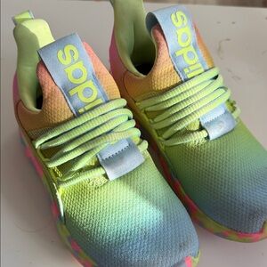 adidas Kids Gradient Neon Yellow & Multicolor Slip-On Sneakers